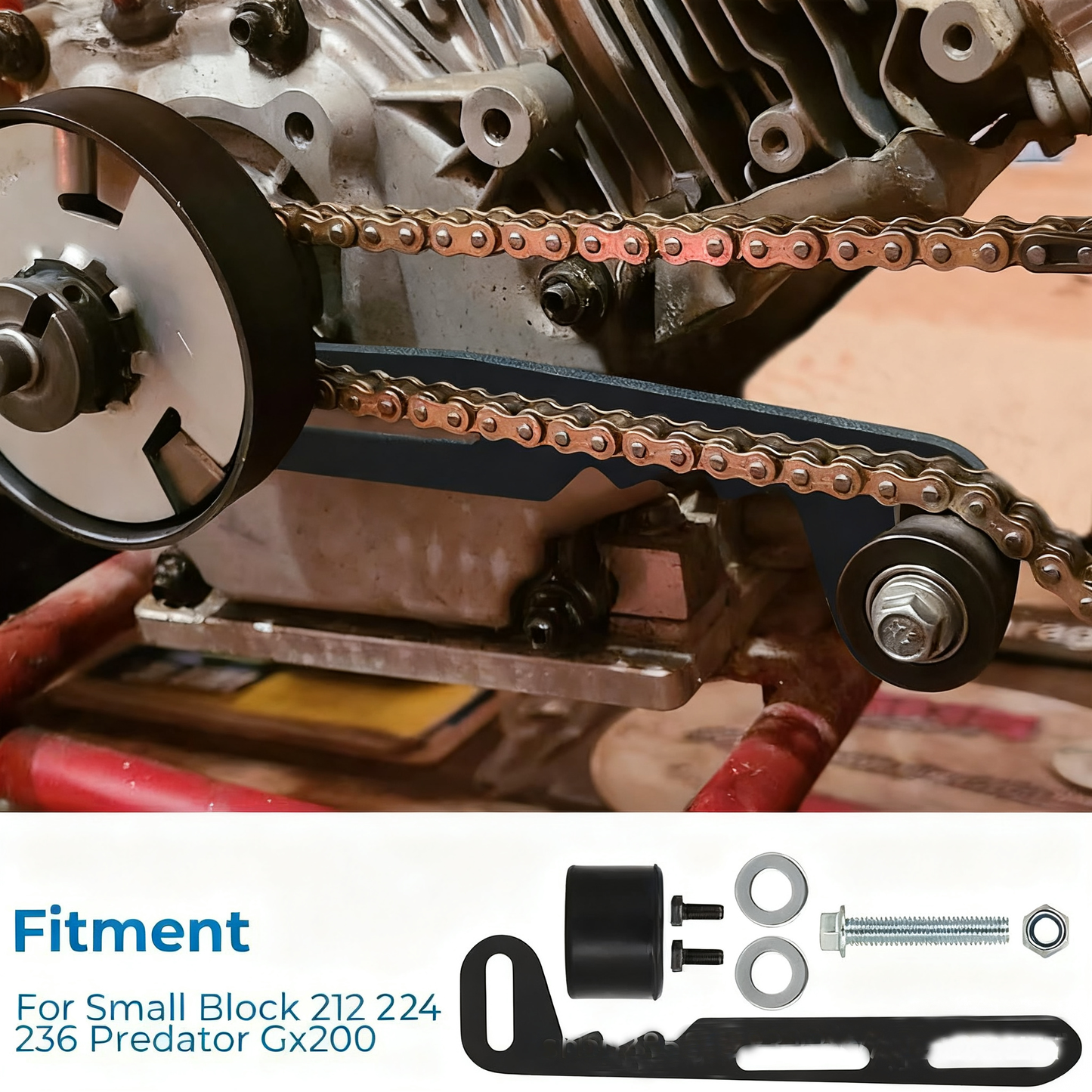 Chain tensioner for mini motorcycles suitable for 212, 224, 236196, small block Predator GX160, Gx200